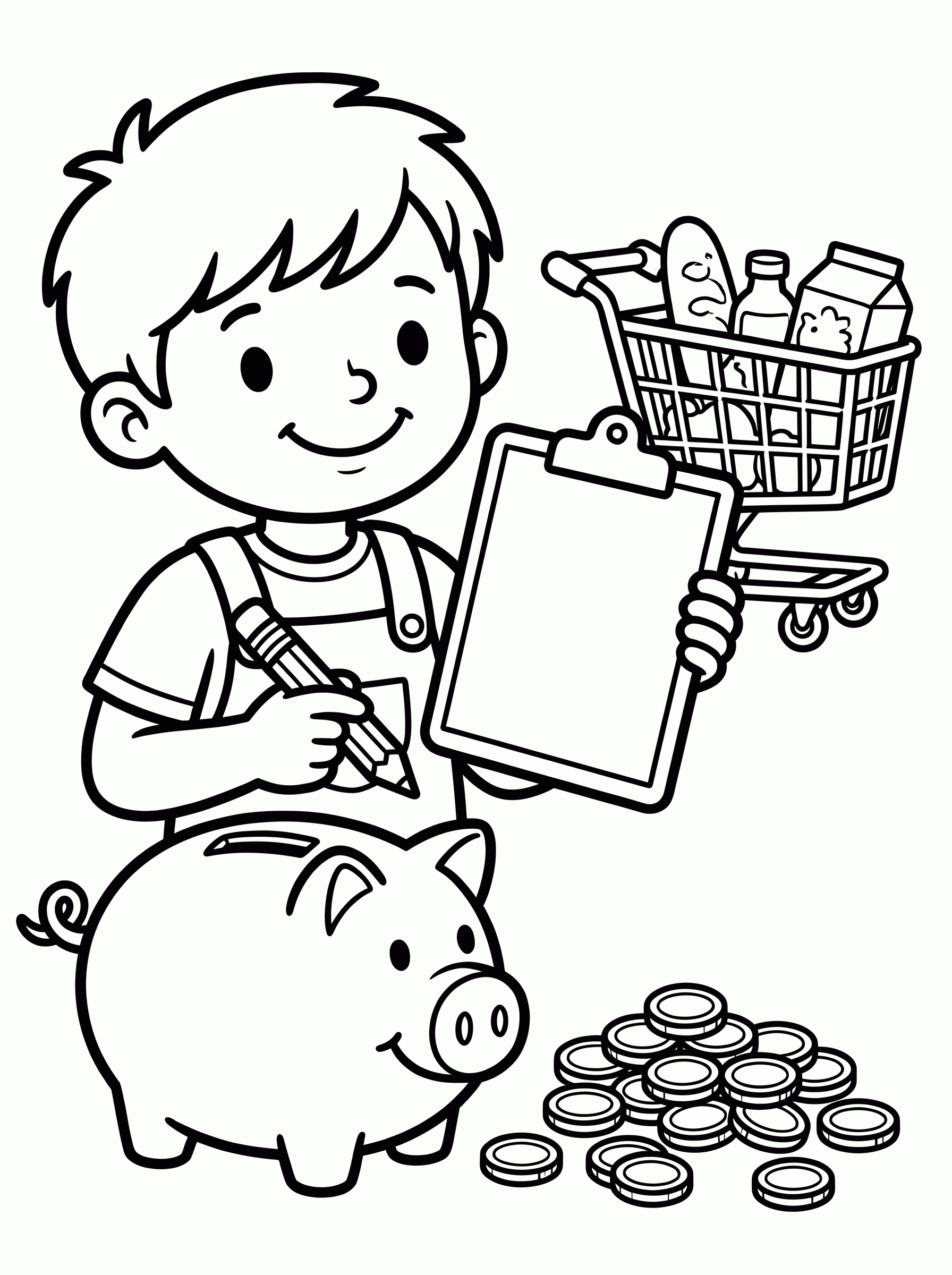 Lista de compras para colorir