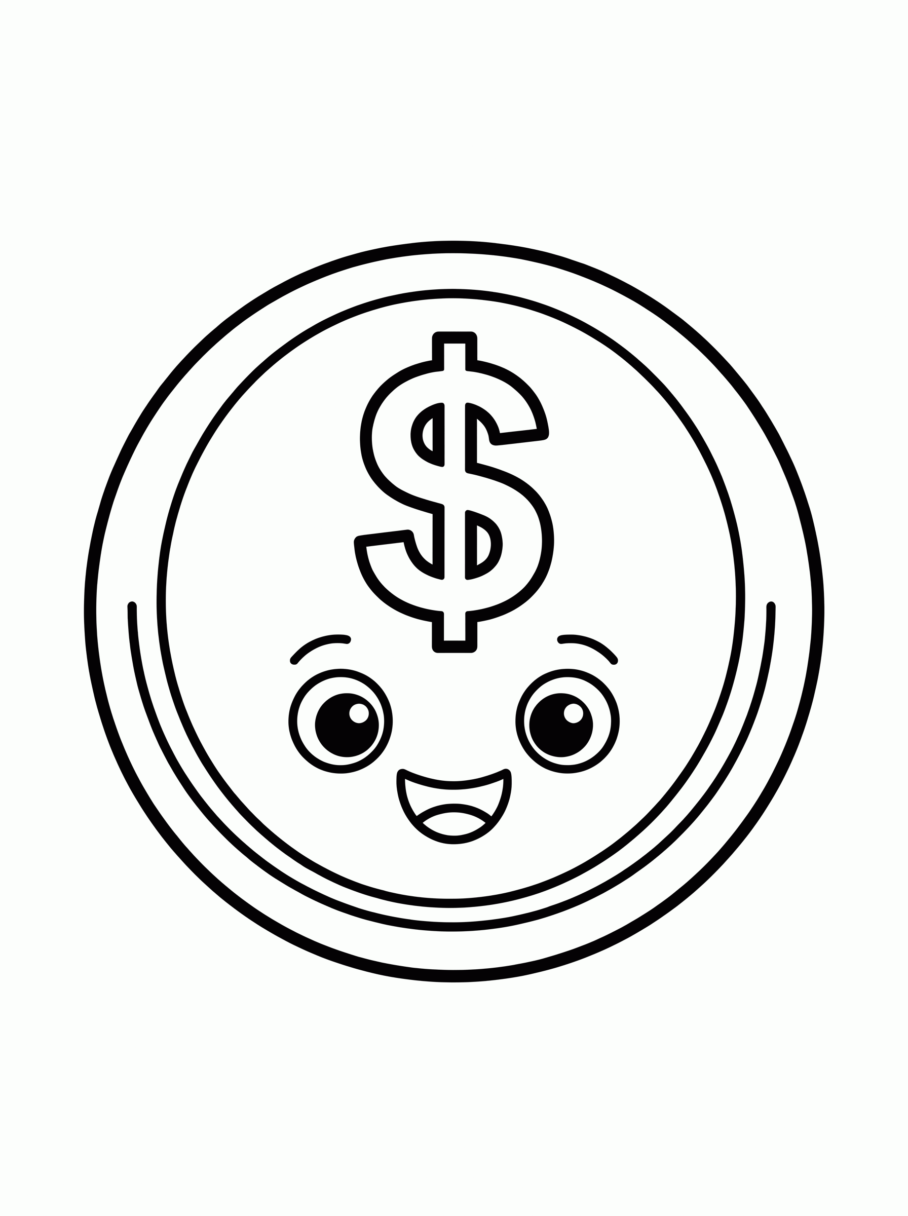 Dollar coin coloring page
