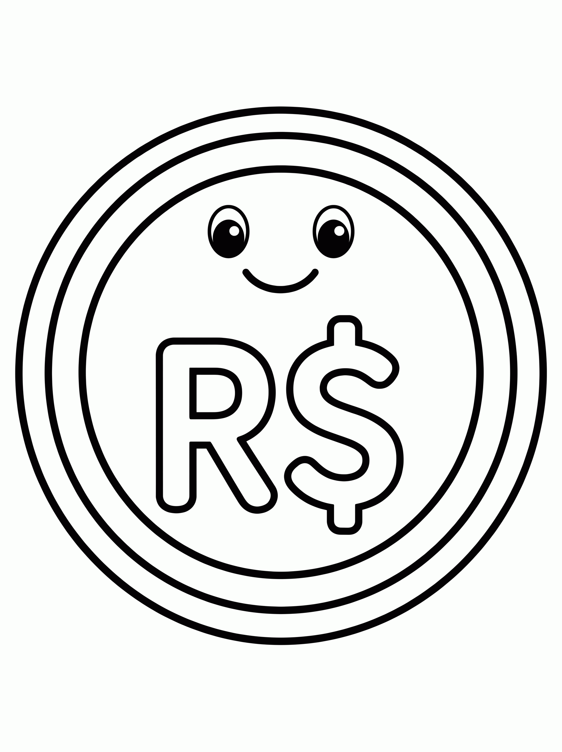 Moeda de real para colorir
