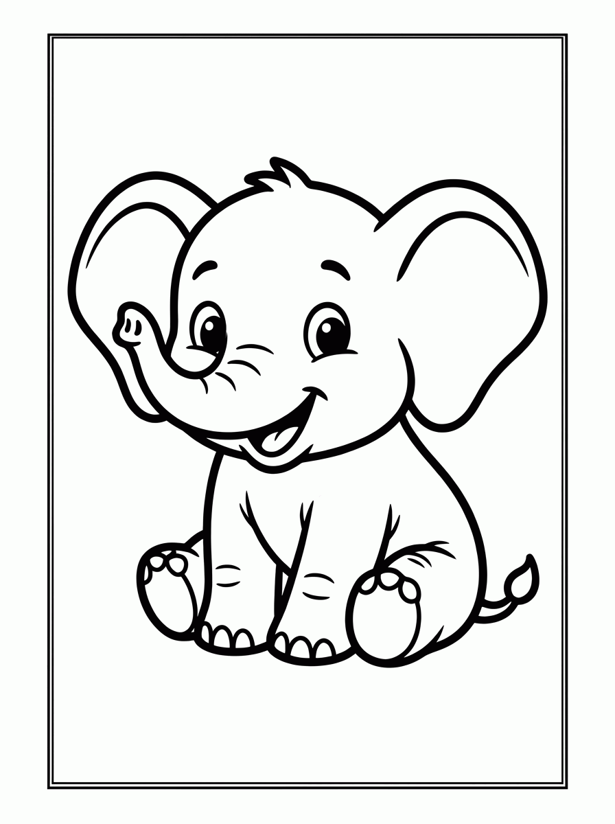 Elefante Bebe para colorir
