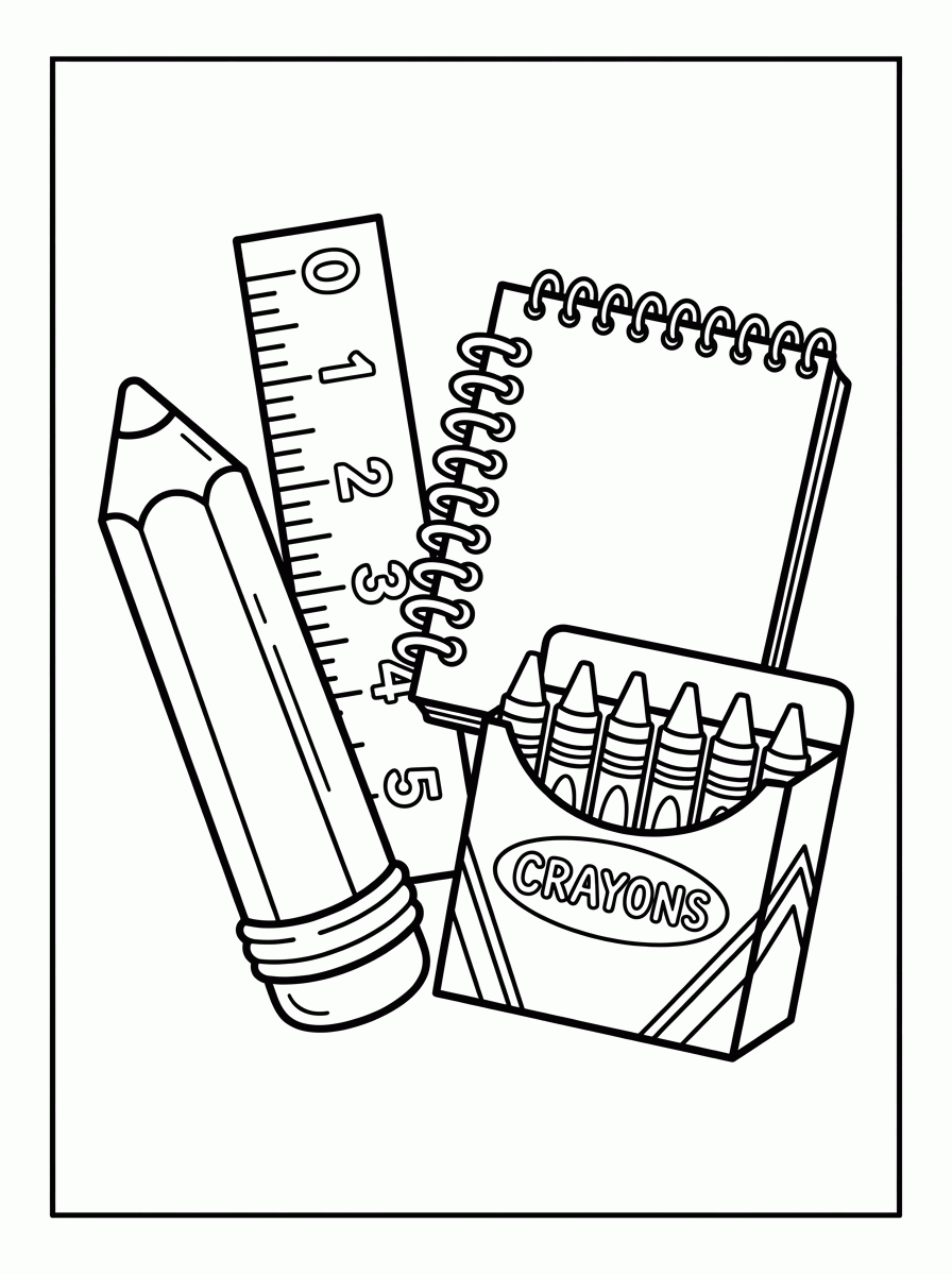 Material Escolar para colorir