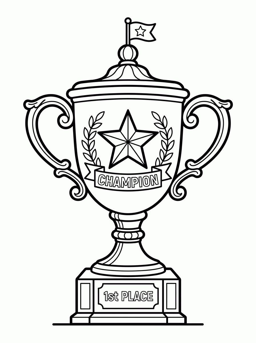 Troféu Esportivo para colorir
