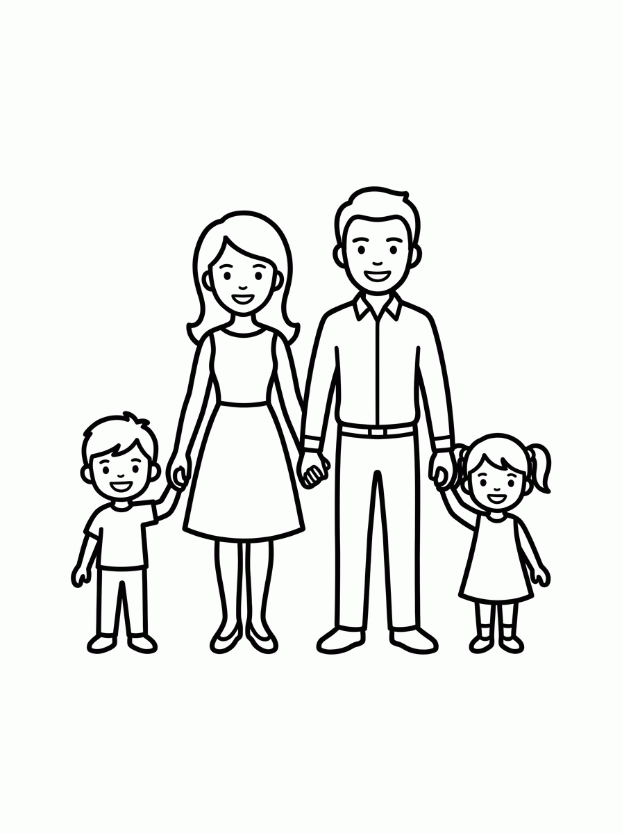 Família Feliz para colorir