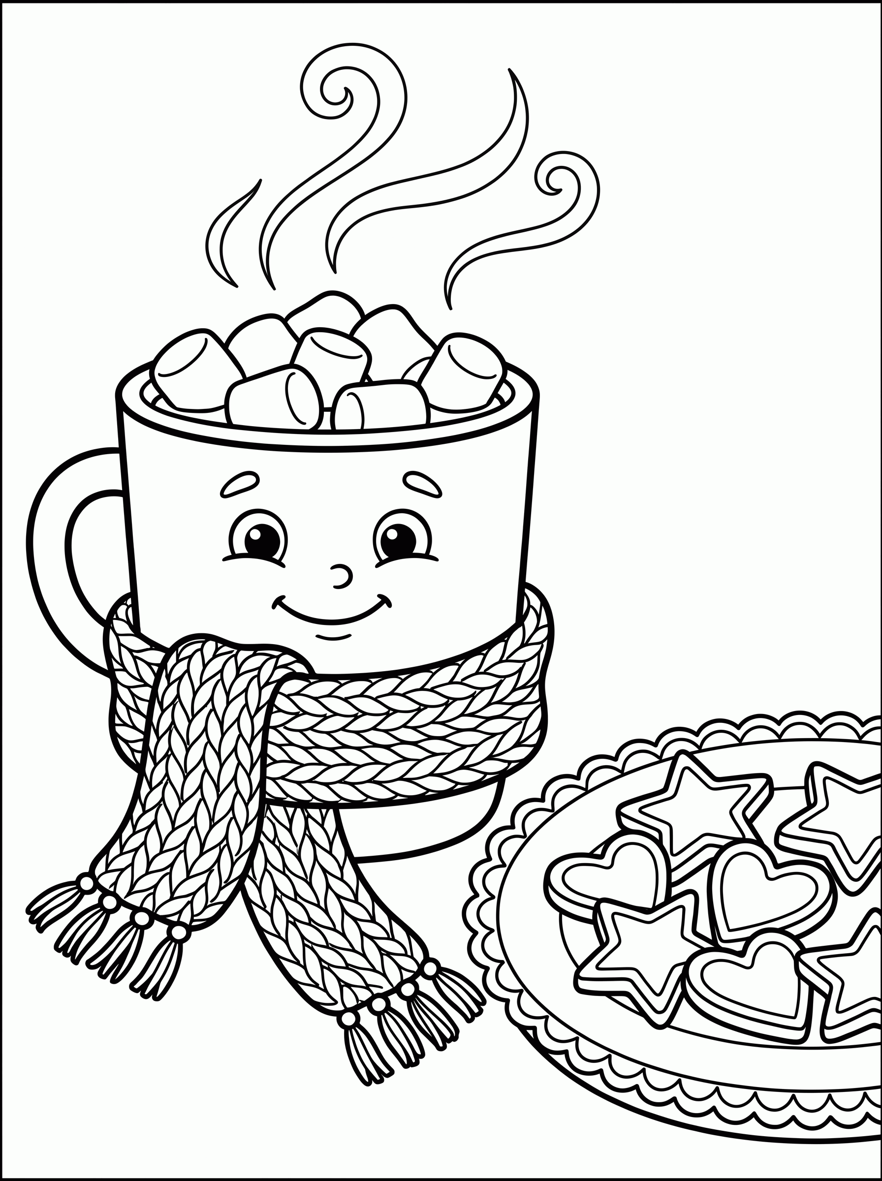 Chocolate Quente das Férias para colorir