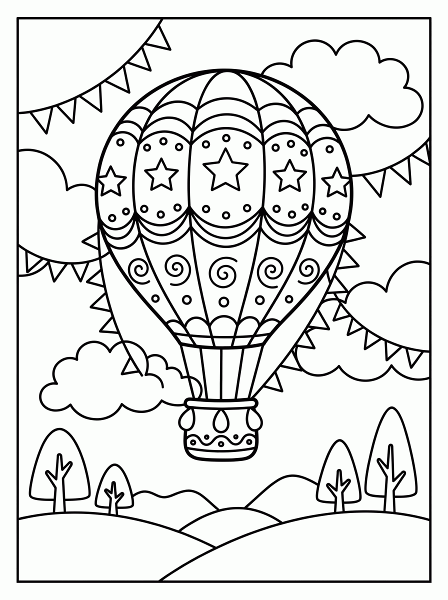 Balão de Festa Junina para colorir