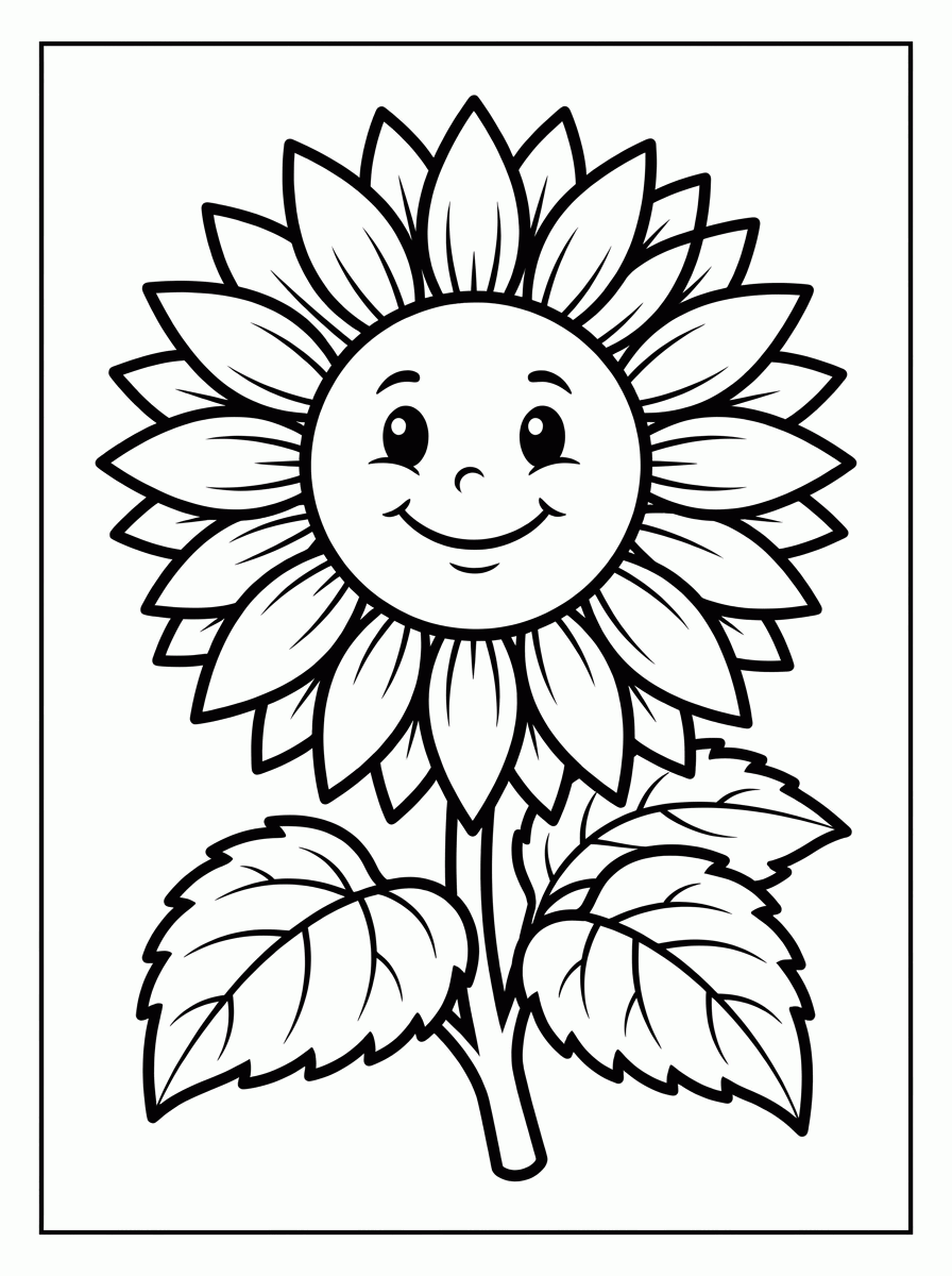 Girassol para colorir