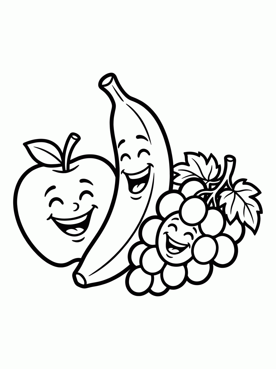 Frutas Variadas para colorir