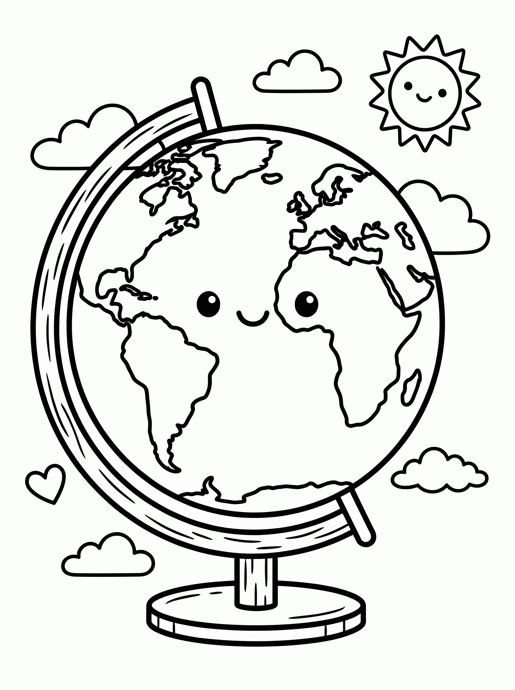Globo terrestre para colorir