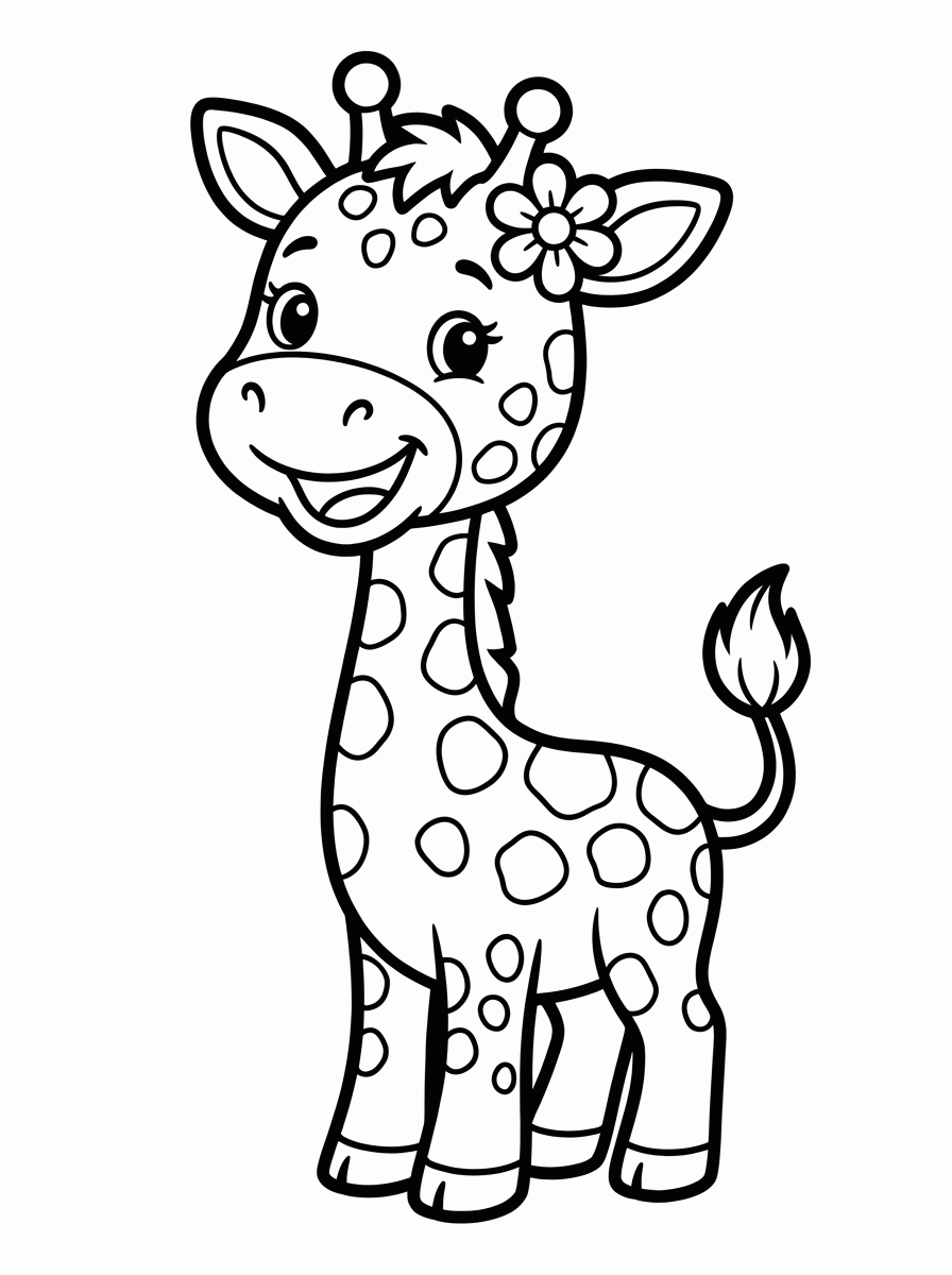 Girafa Bebe para colorir