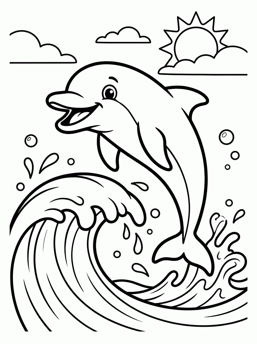 Golfinho Saltando para colorir
