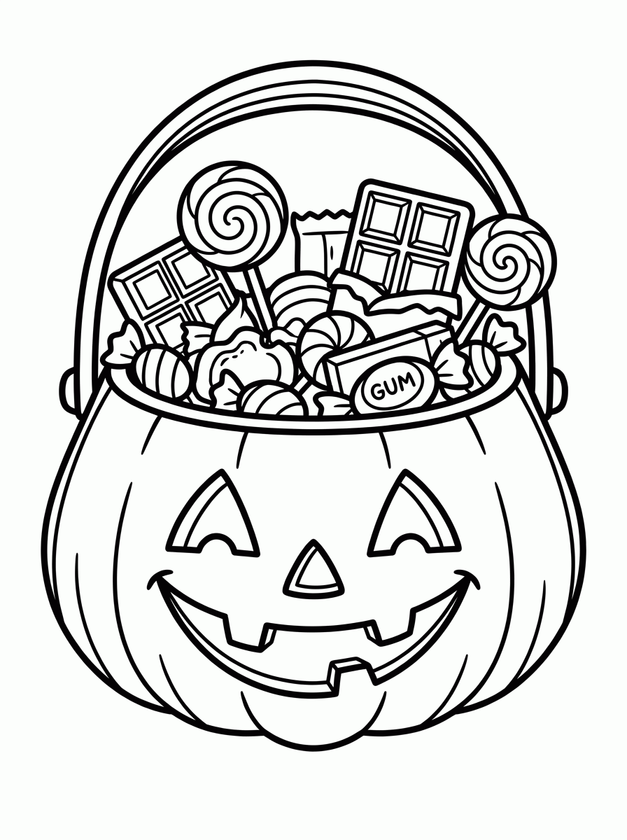 Balde de Doces para colorir