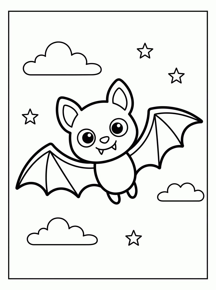 Morcego do Halloween para colorir