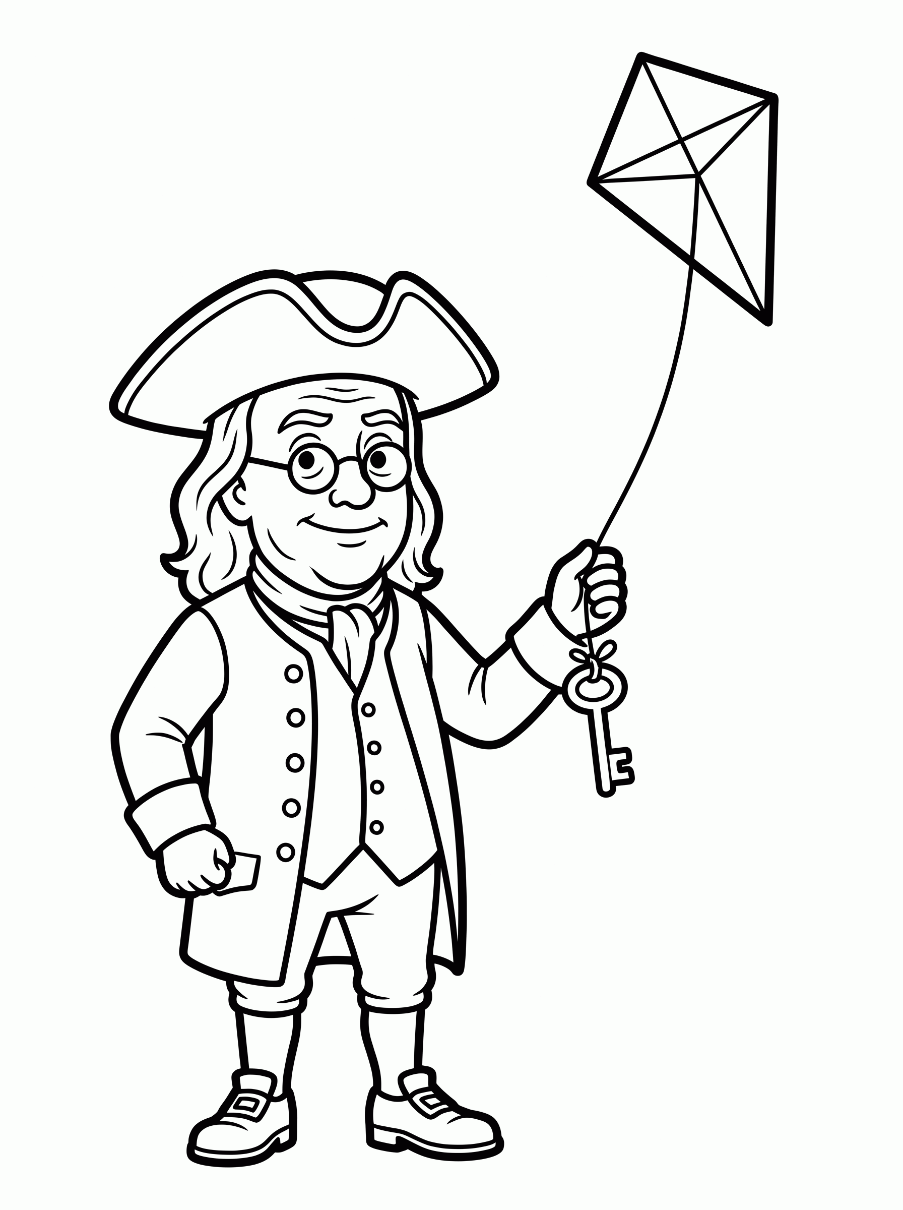 Benjamin Franklin coloring page