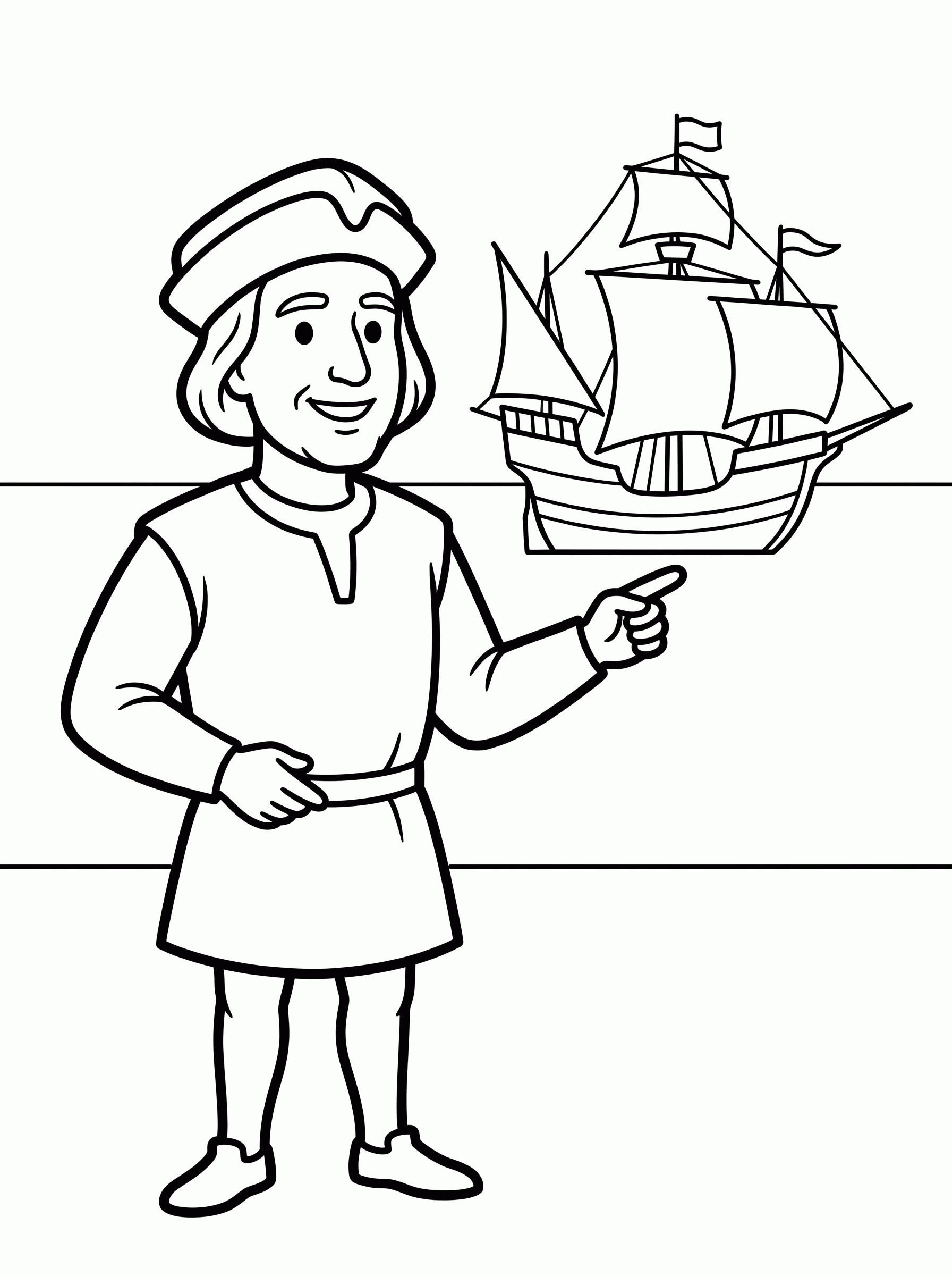 Cristóbal Colón para colorir
