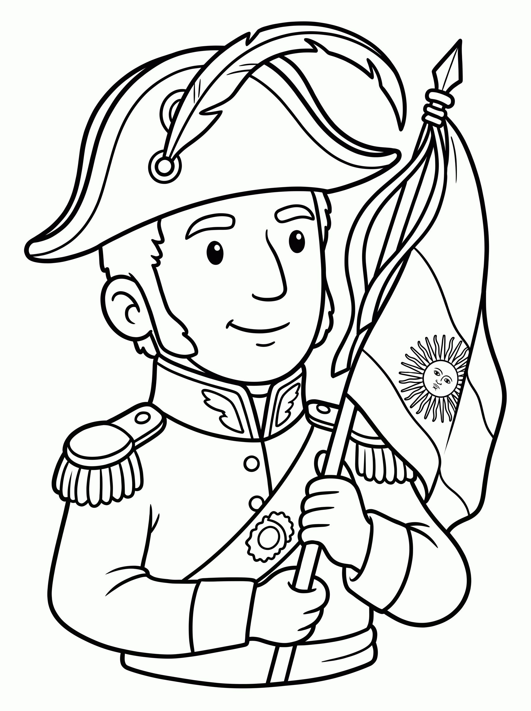 José de San Martín para colorir