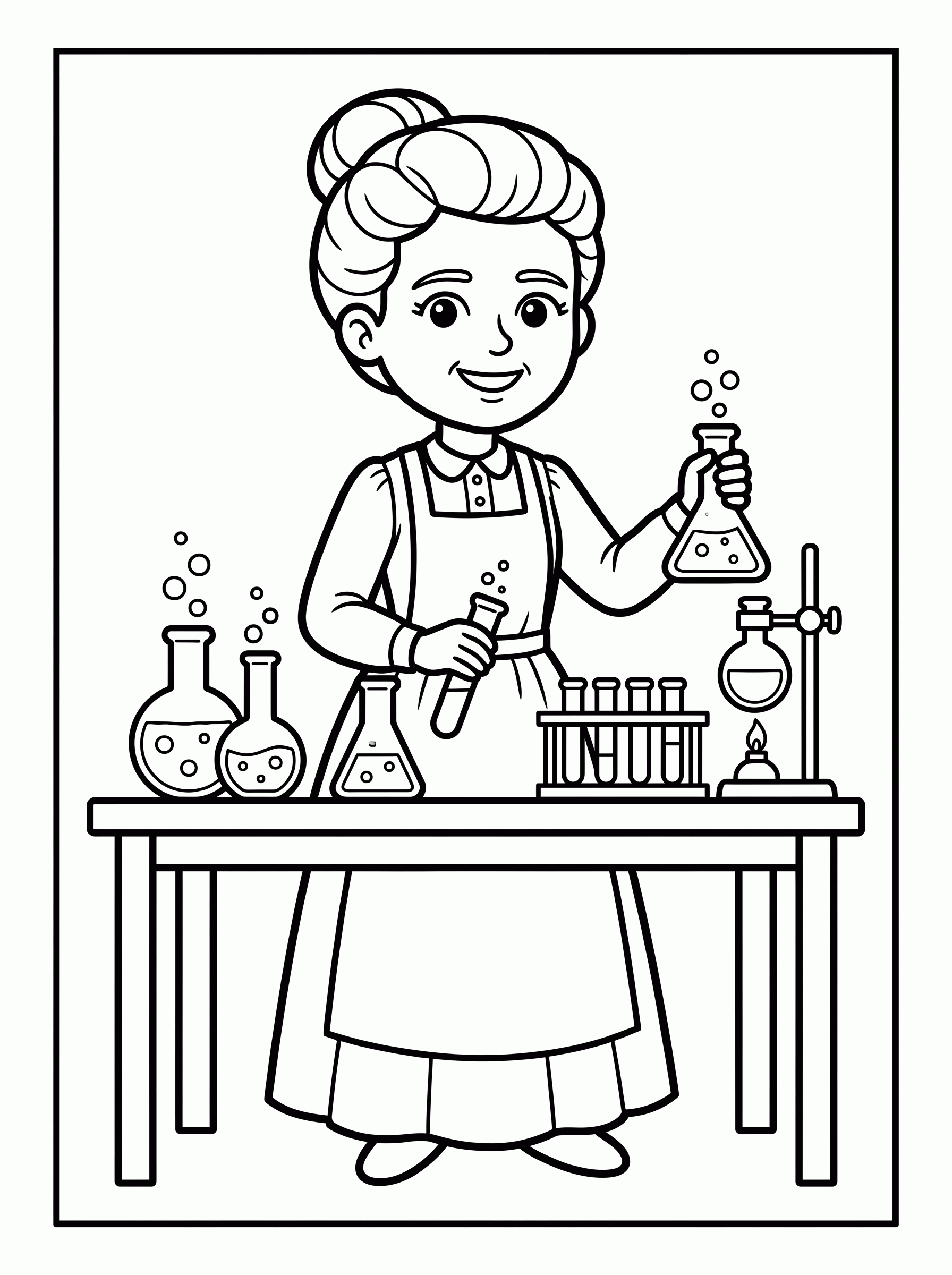 Marie Curie para colorir