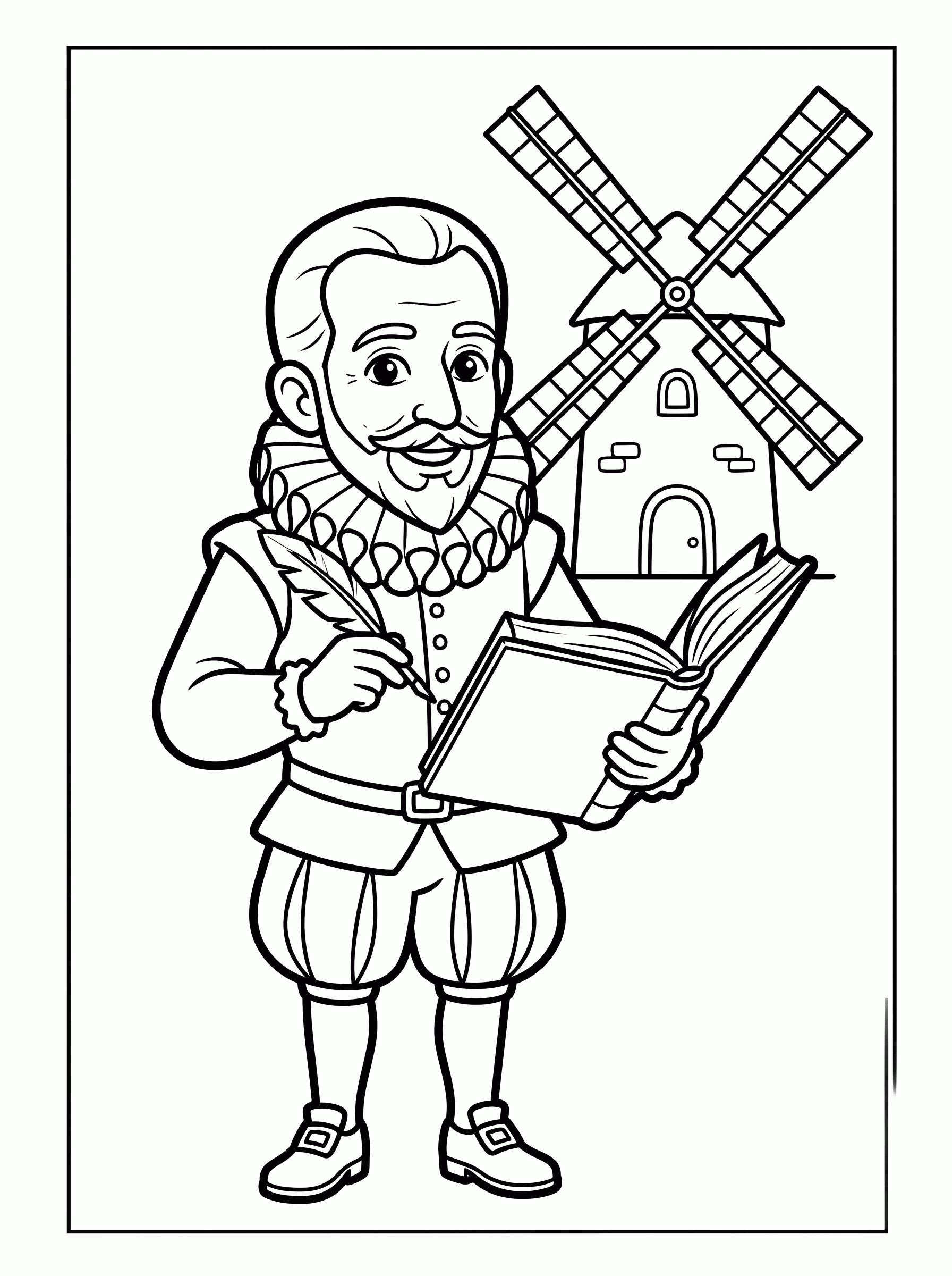 Miguel de Cervantes para colorir