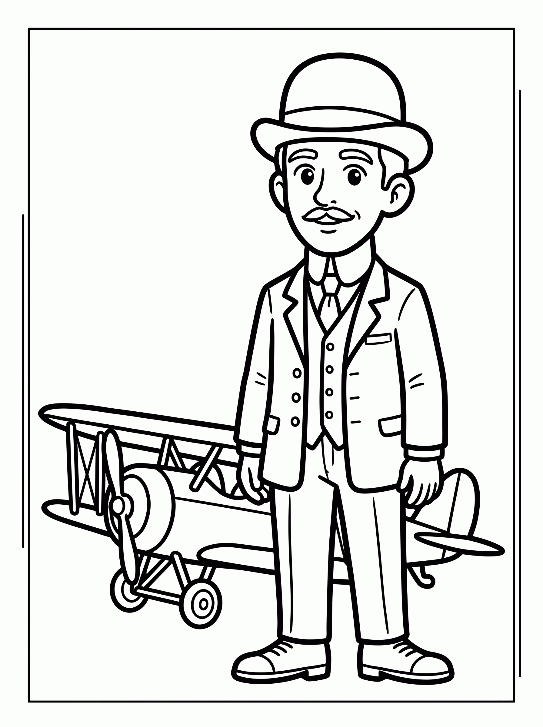Santos Dumont para colorir