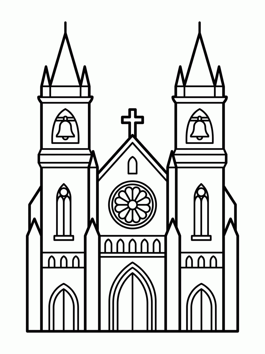 Catedral para colorir