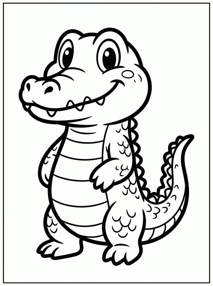 Jacarezinho Bebê para colorir