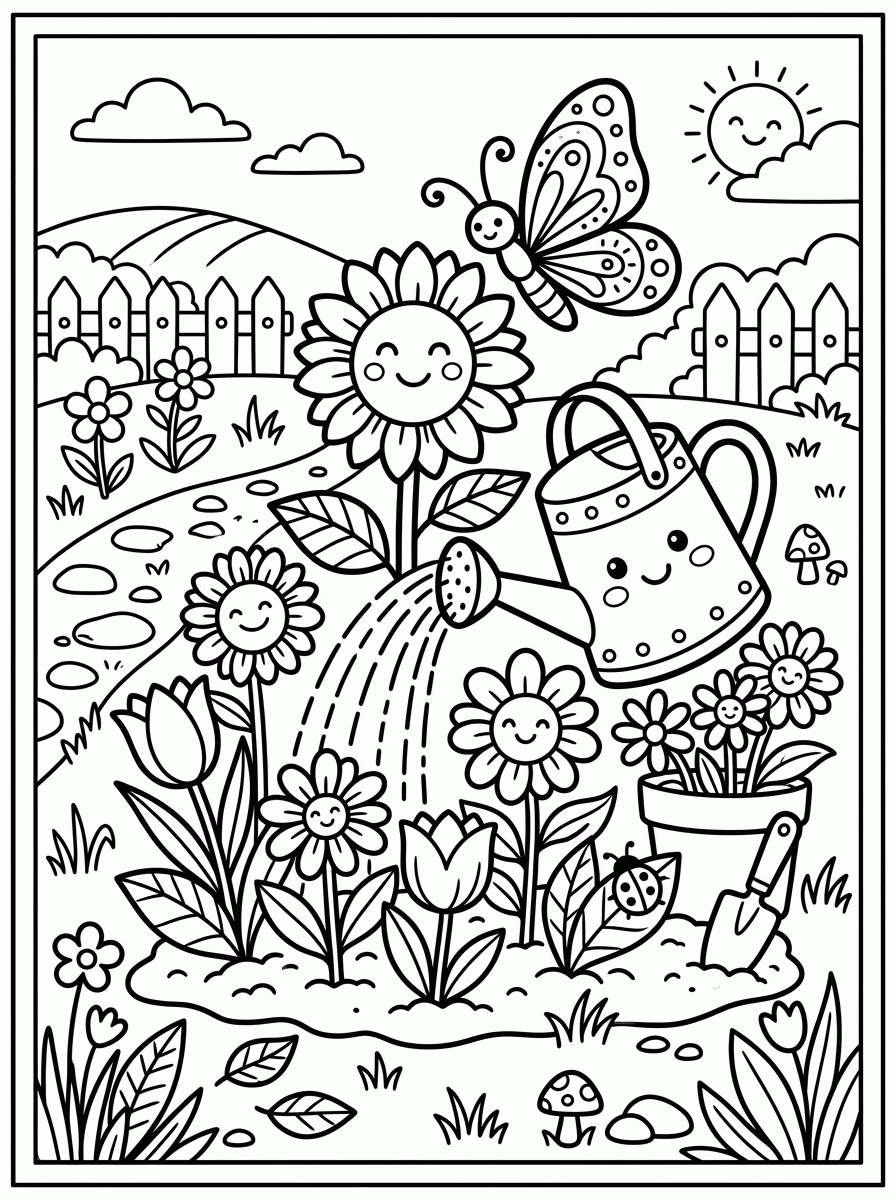 Jardim Florido para colorir