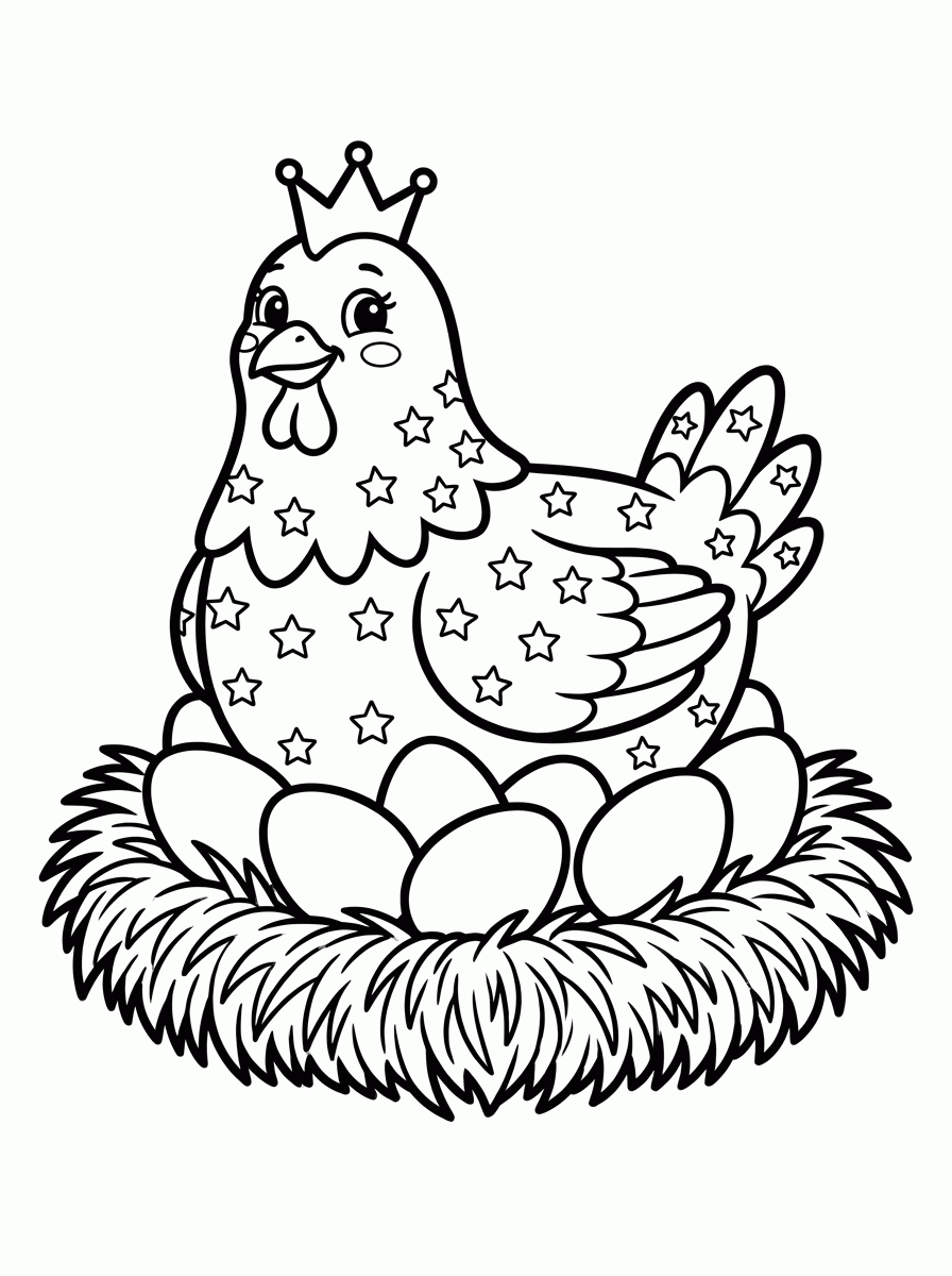 Galinha dos Ovos de Ouro para colorir