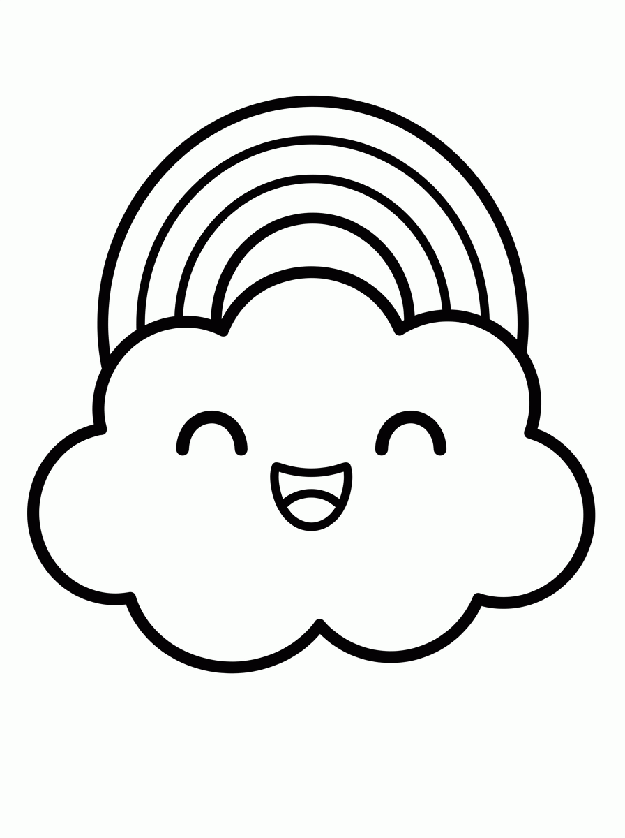 Nuvem Kawaii para colorir