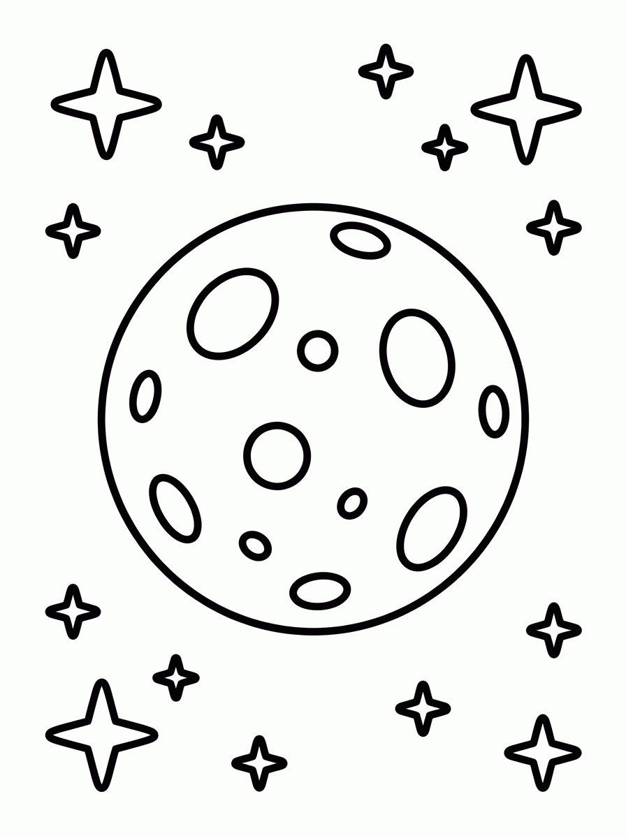 Lua Cheia com Estrelas para colorir