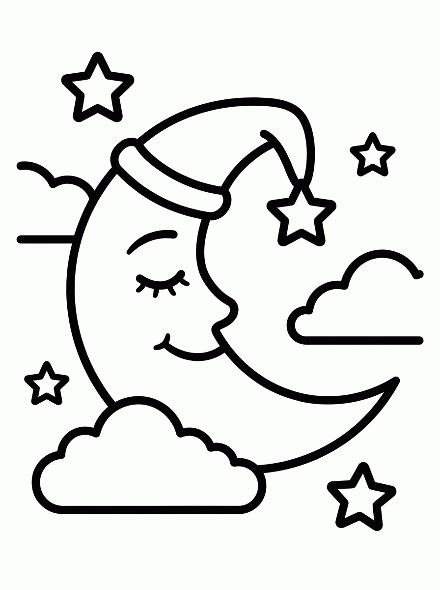 Lua Crescente para colorir