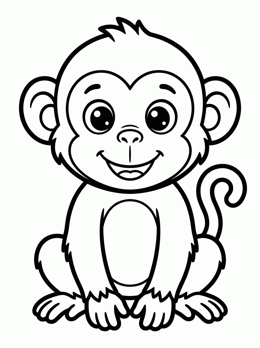 Macaquinho Bebe para colorir