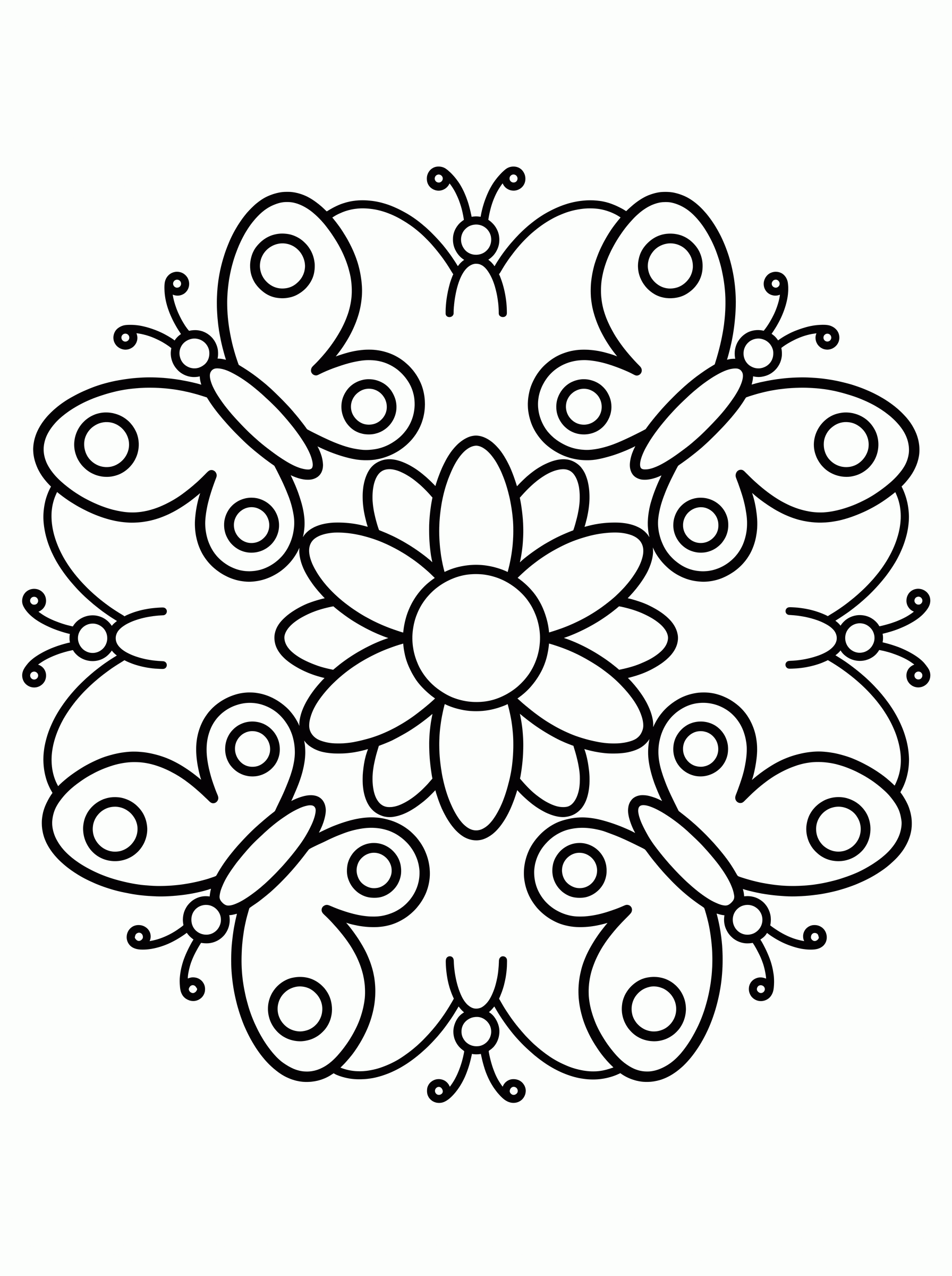 Mandala de Borboletas para colorir