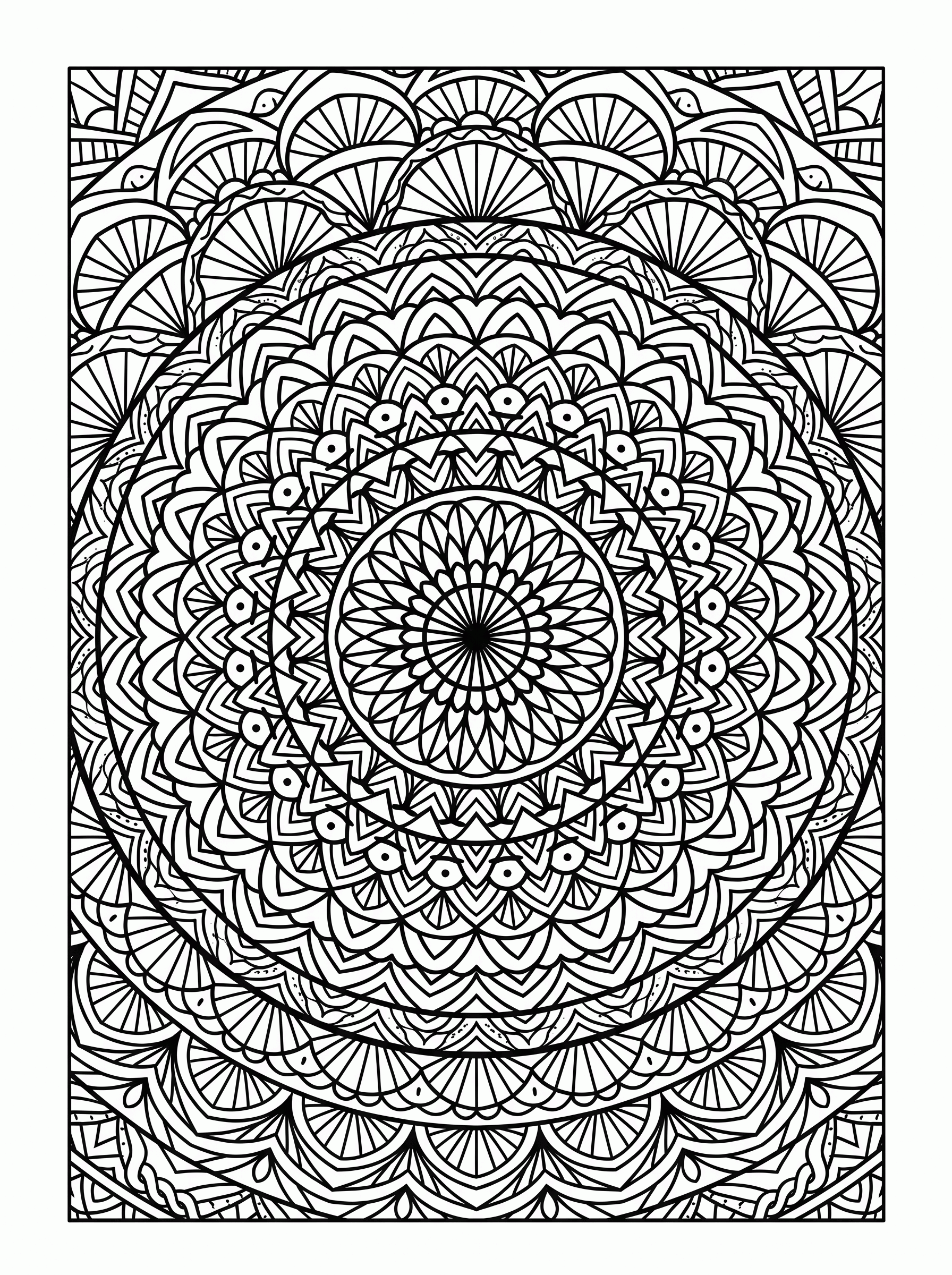 Mandala de Camadas Infinitas para colorir