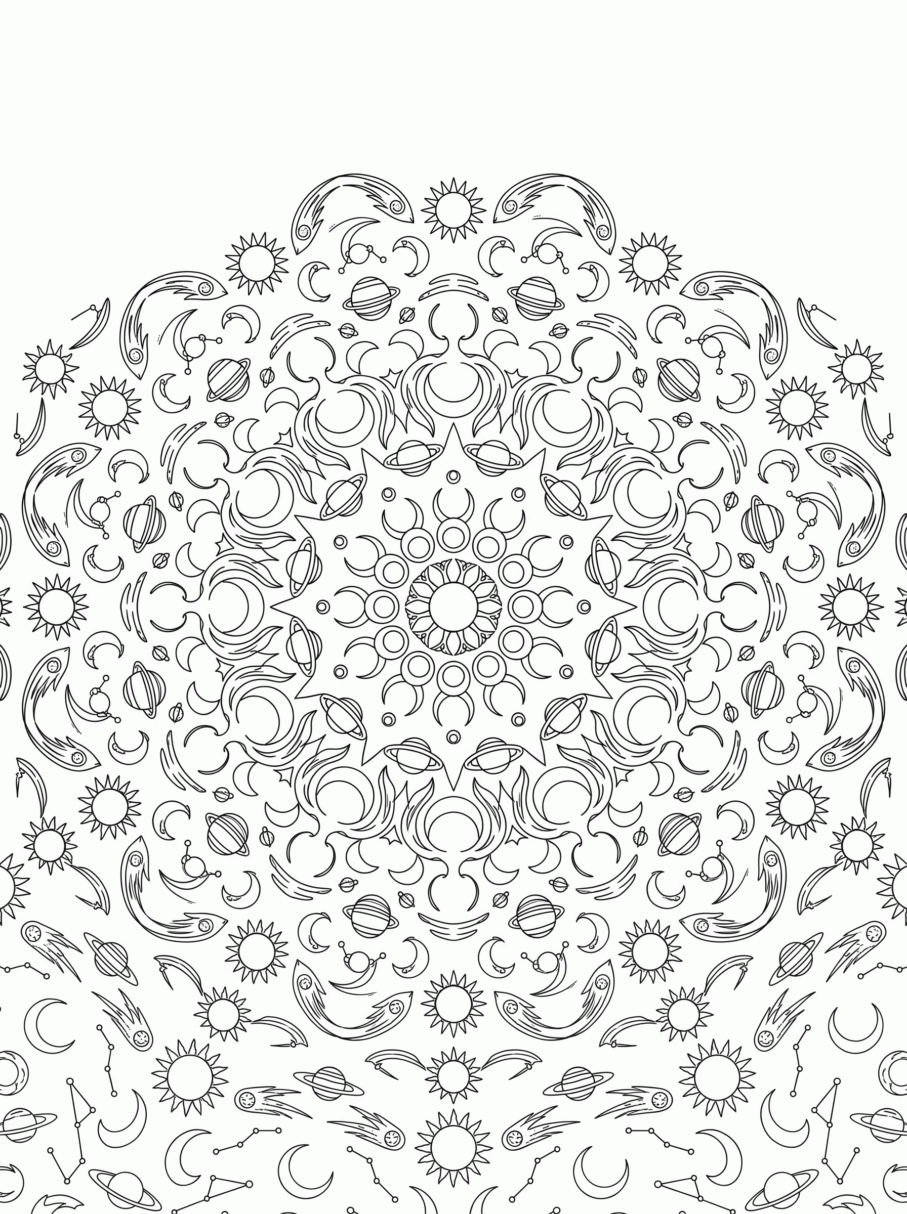 Mandala Cósmica para colorir