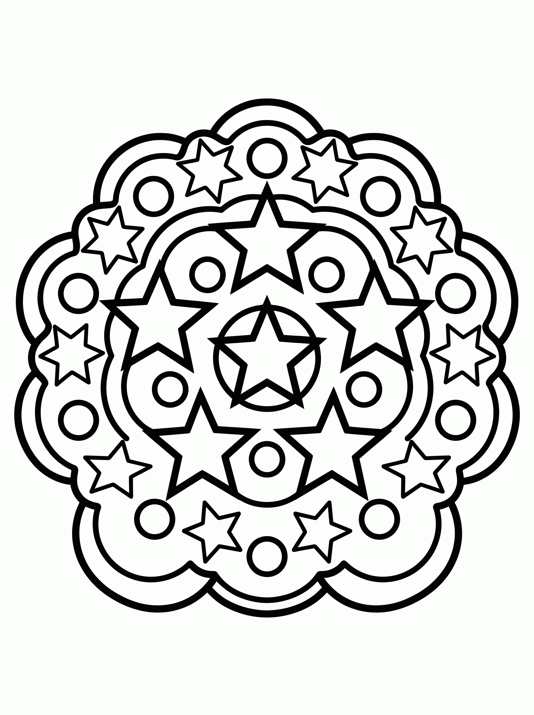 Mandala de Estrelas para colorir