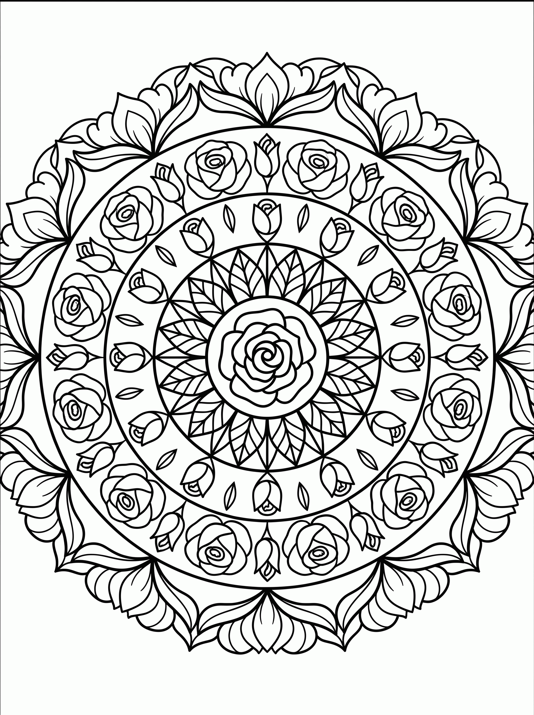 Mandala Floral Clássica para colorir