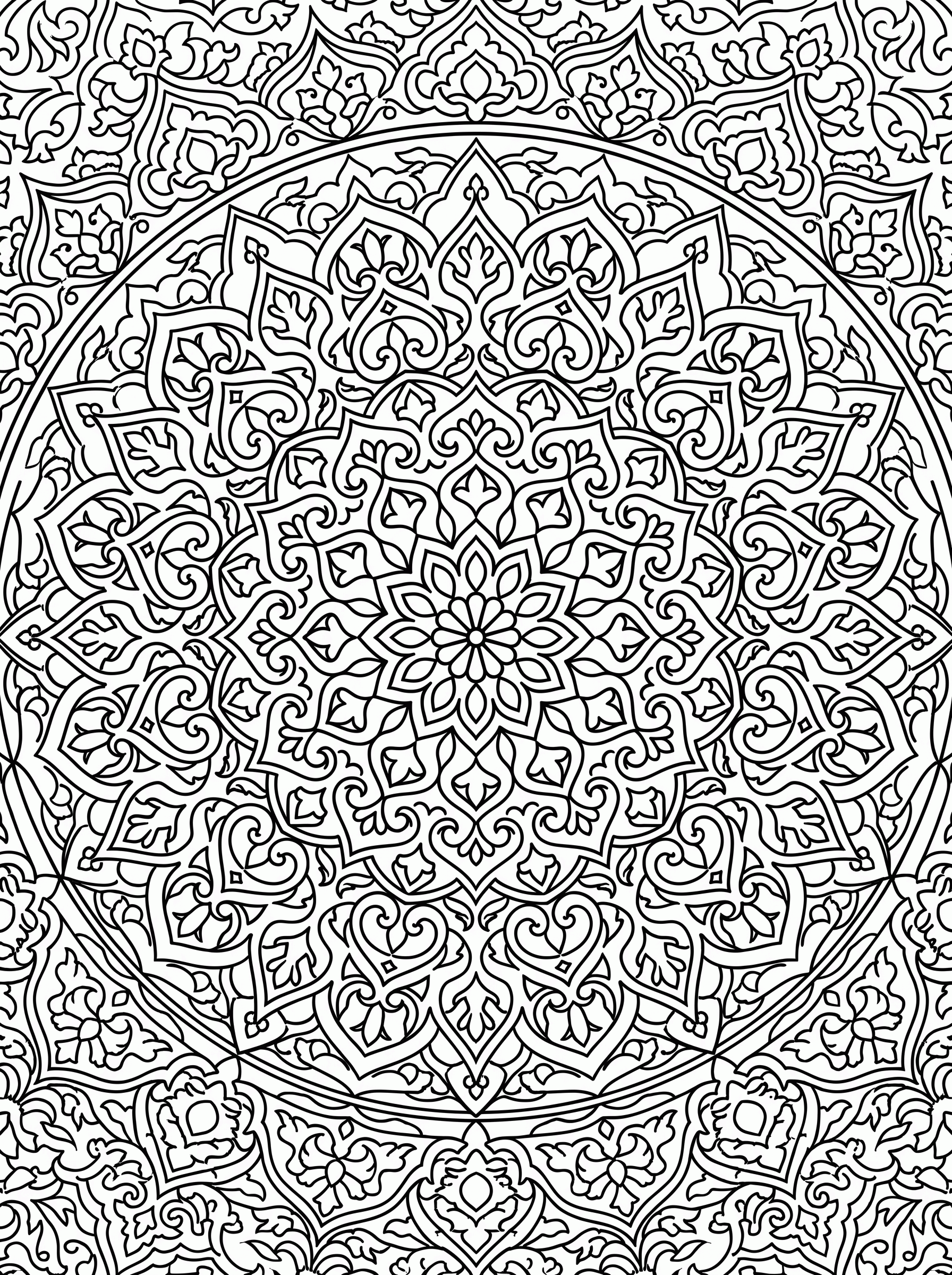 Mandala Oriental para colorir