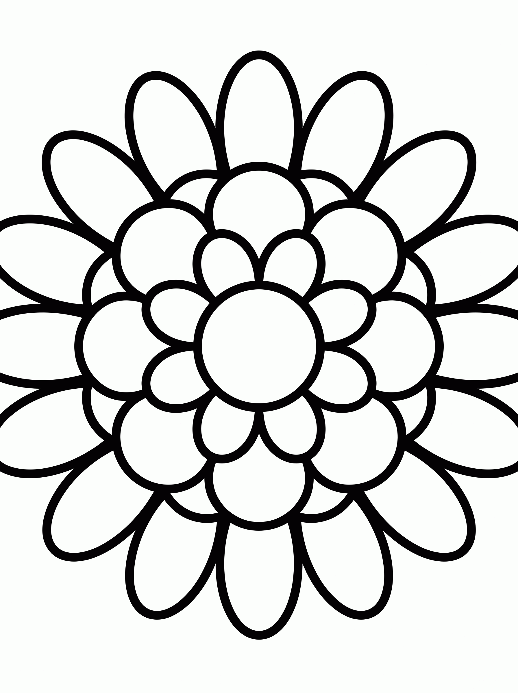 Mandala de Pétalas Grandes para colorir