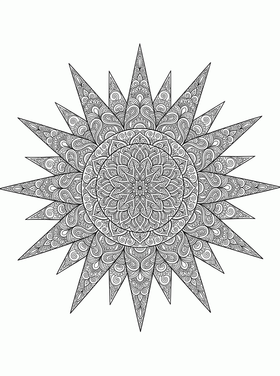 Mandala do Sol para colorir