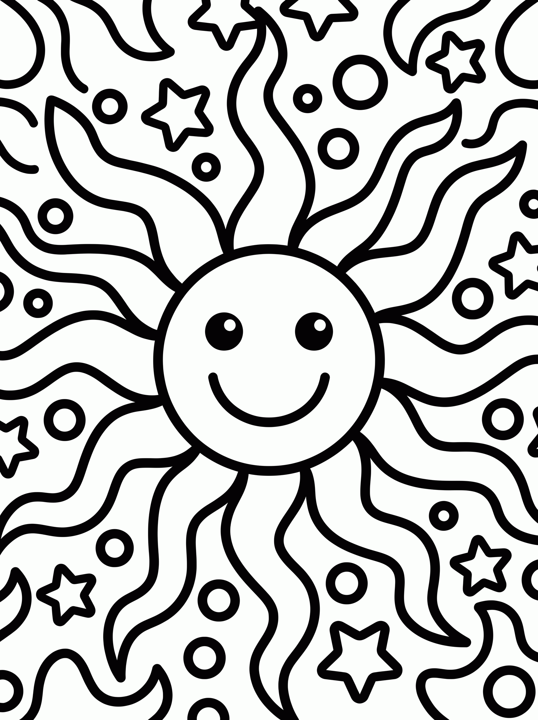 Mandala do Sol Sorridente para colorir