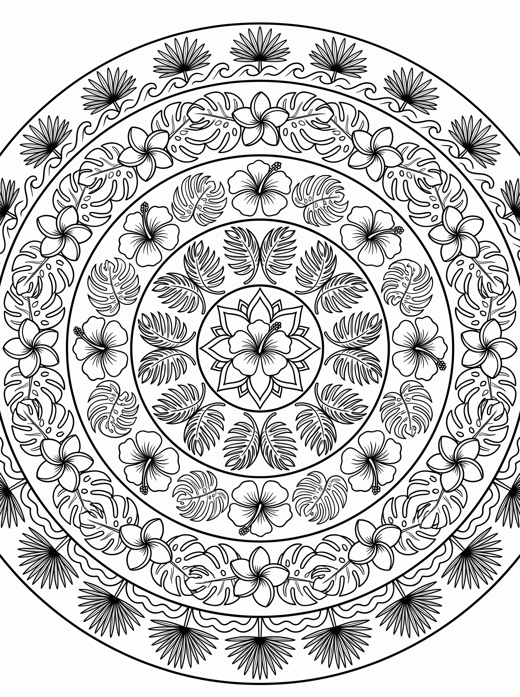 Mandala Tropical para colorir