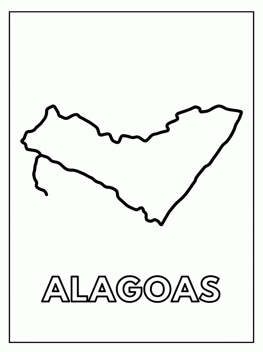 Mapa de Alagoas para colorir