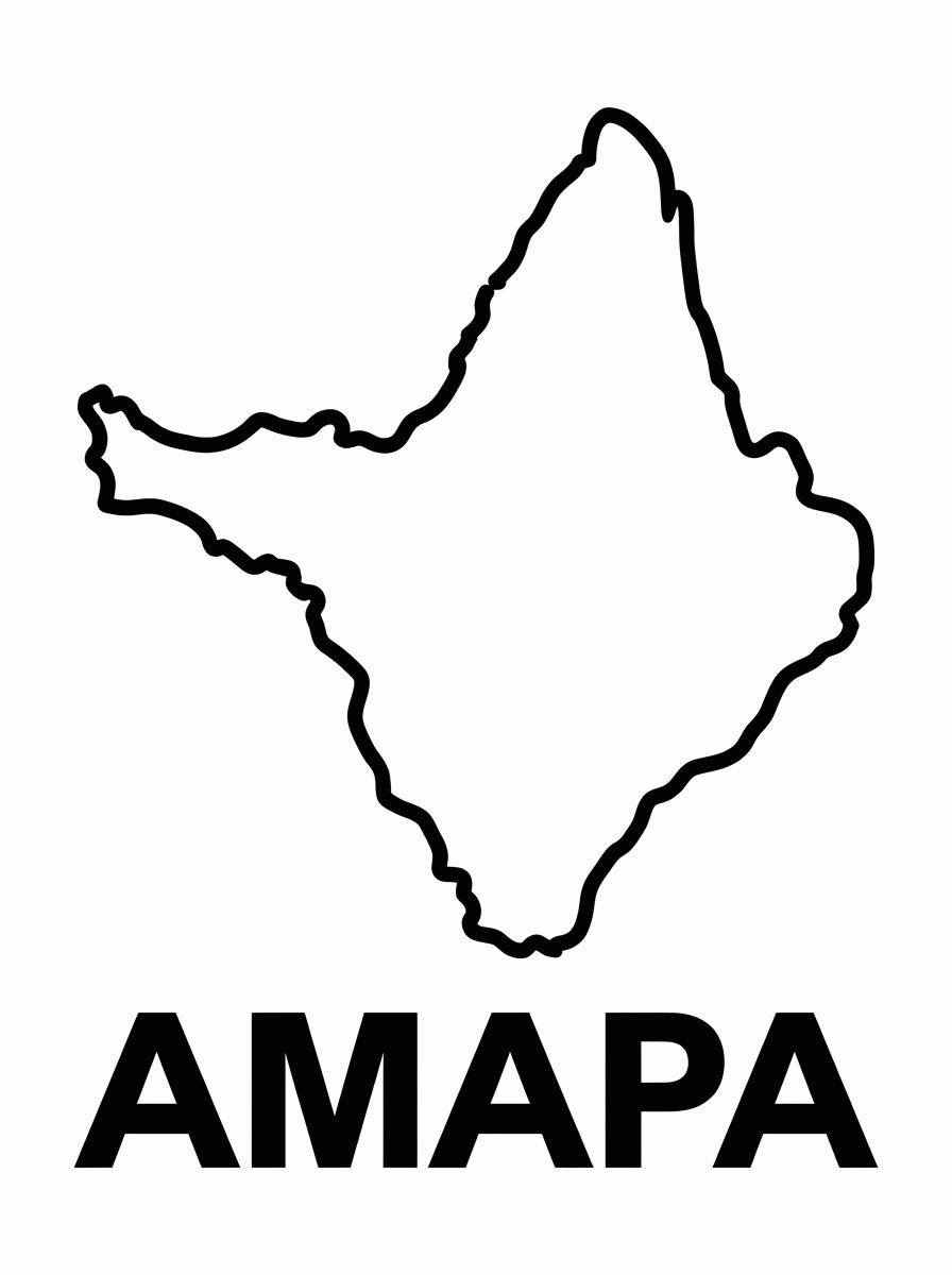 Mapa do Amapá para colorir