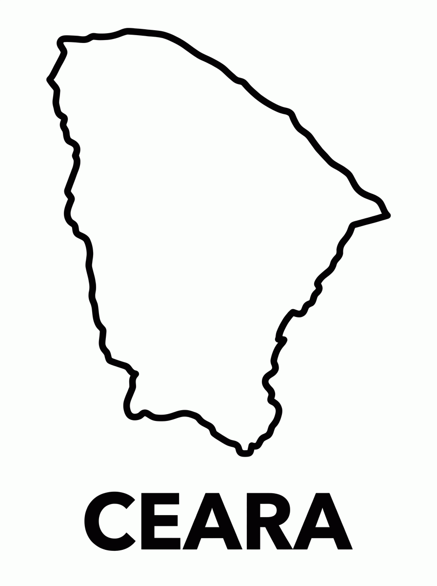 Mapa do Ceará para colorir