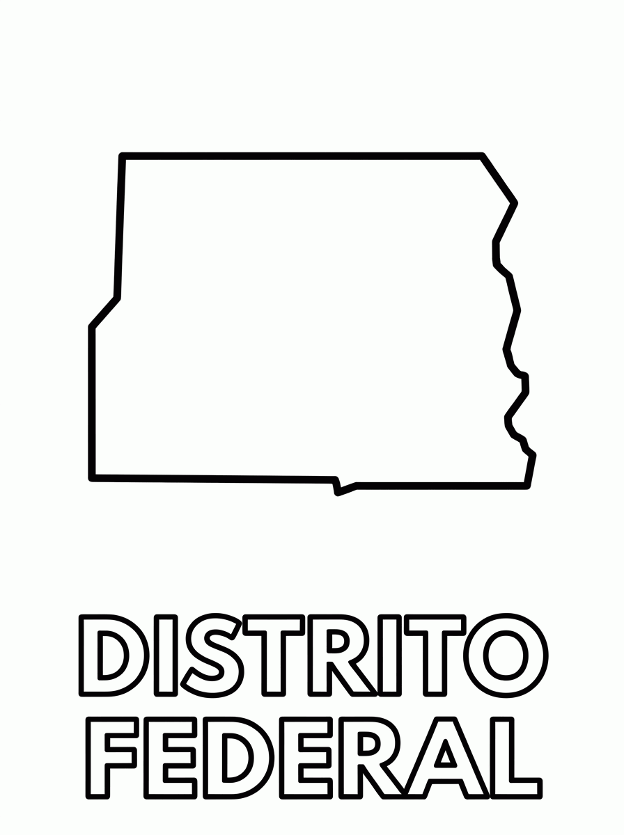 Mapa do Distrito Federal para colorir