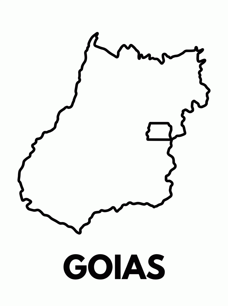 Mapa de Goiás para colorir