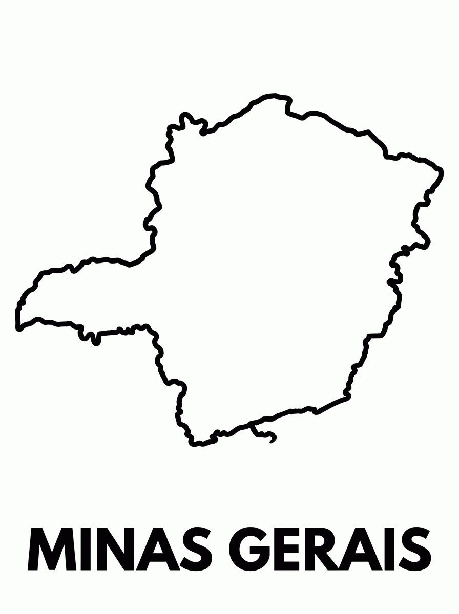 Mapa de Minas Gerais para colorir