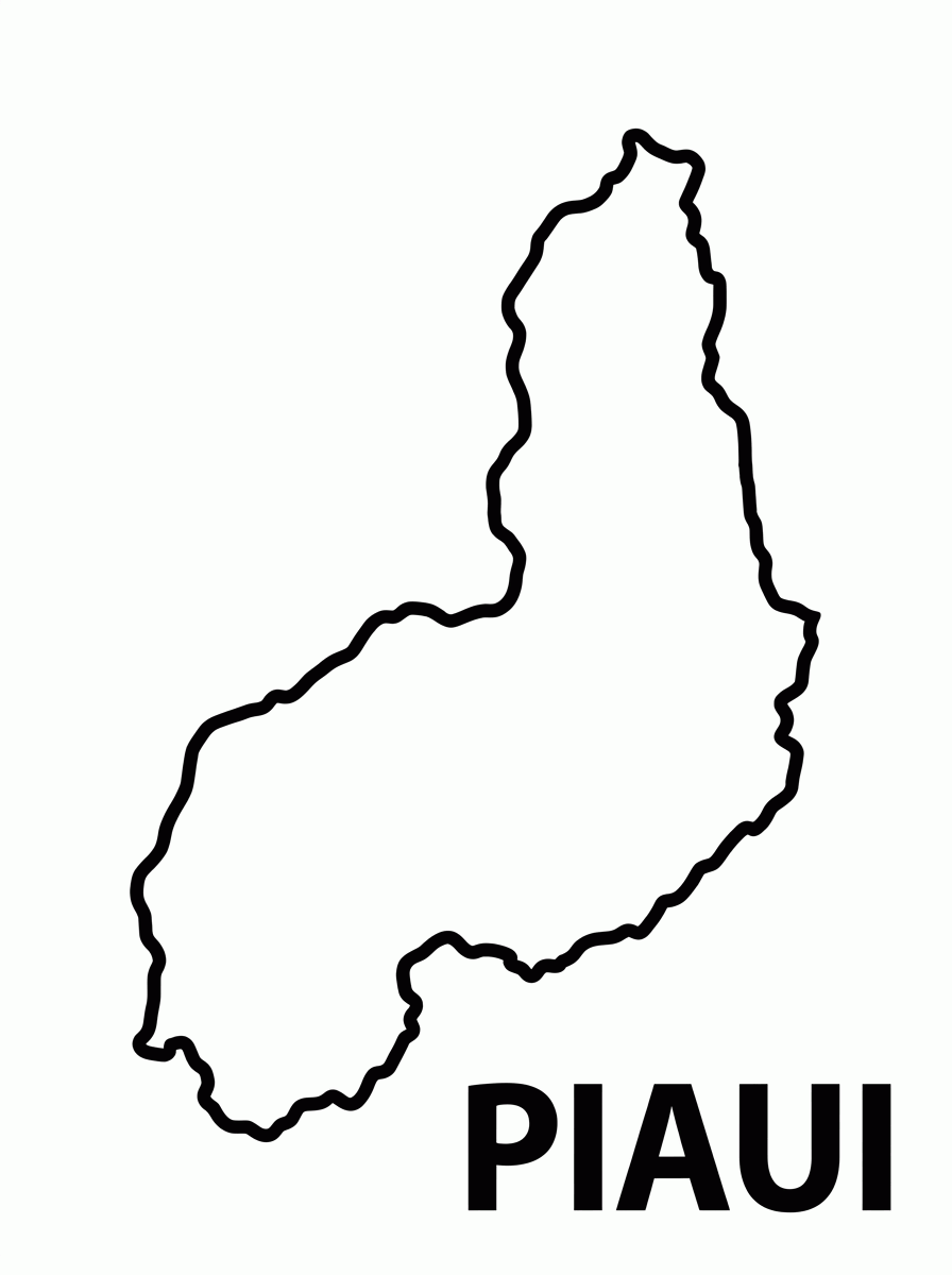 Mapa do Piauí para colorir