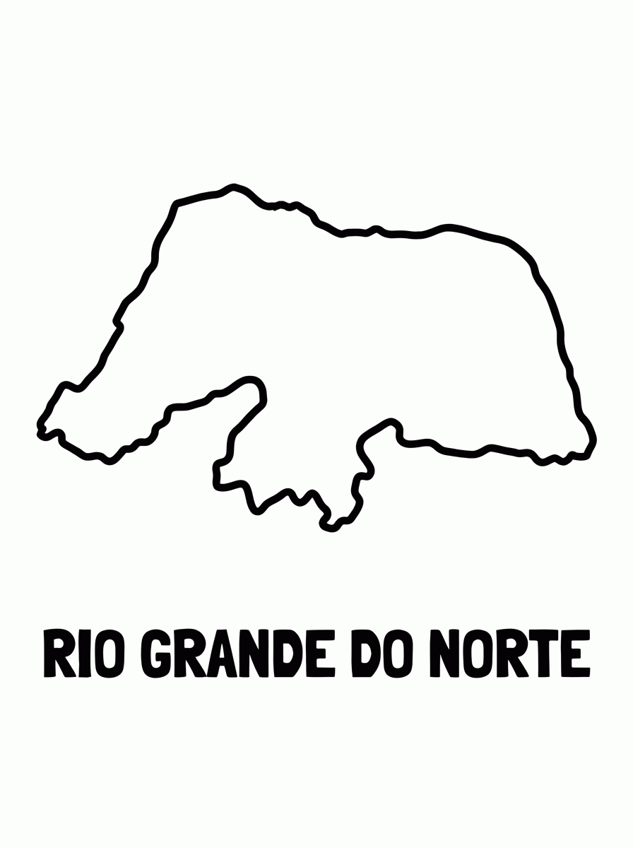 Mapa do Rio Grande do Norte para colorir