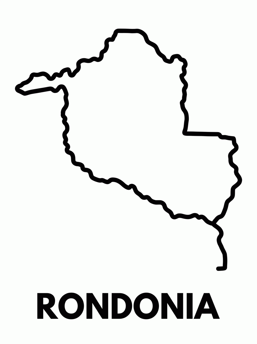 Mapa de Rondônia para colorir