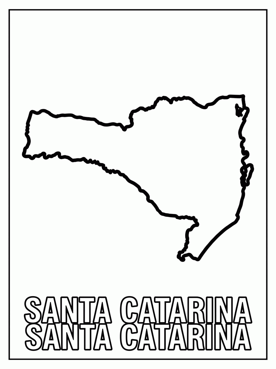 Mapa de Santa Catarina para colorir
